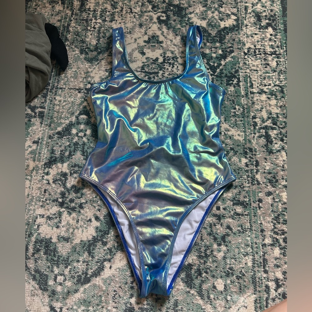 Blue iridescent one piece